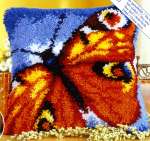 арт.2560-3608 (PN-0014174) Комплект для вышивания Vervaco Подушка "Бабочка" (ковровая техника)